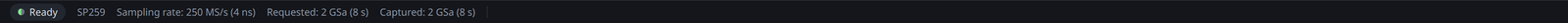 The status bar after a capture