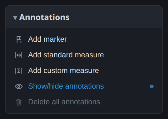 The Annotations card