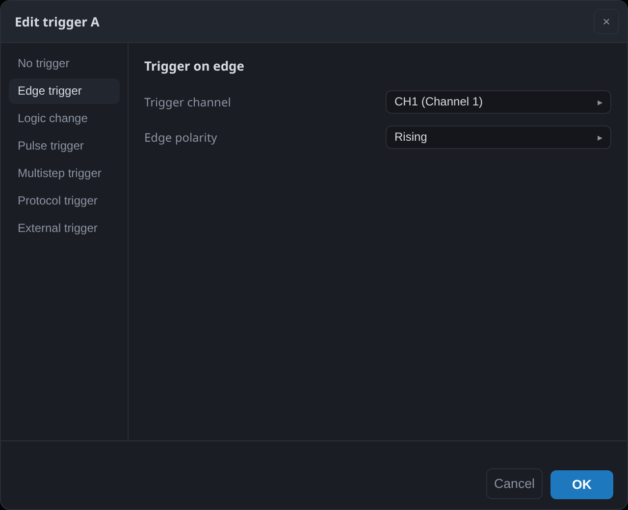 The edge trigger tab