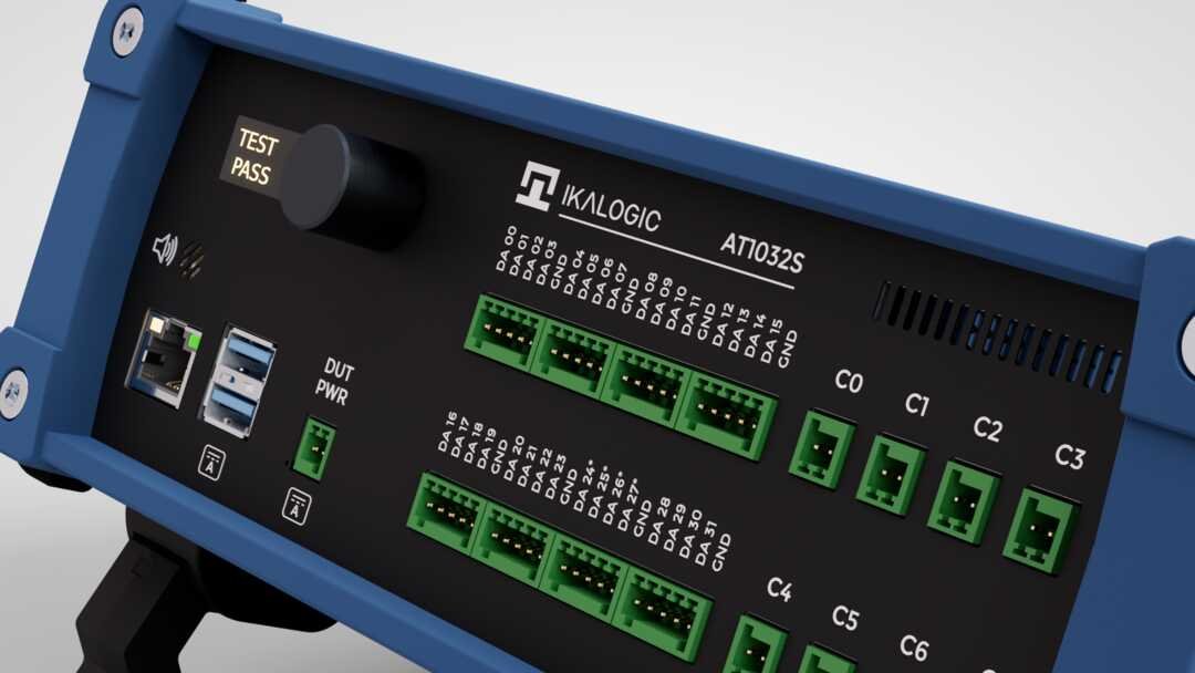 Close-up view of the AT1032S test sequencer